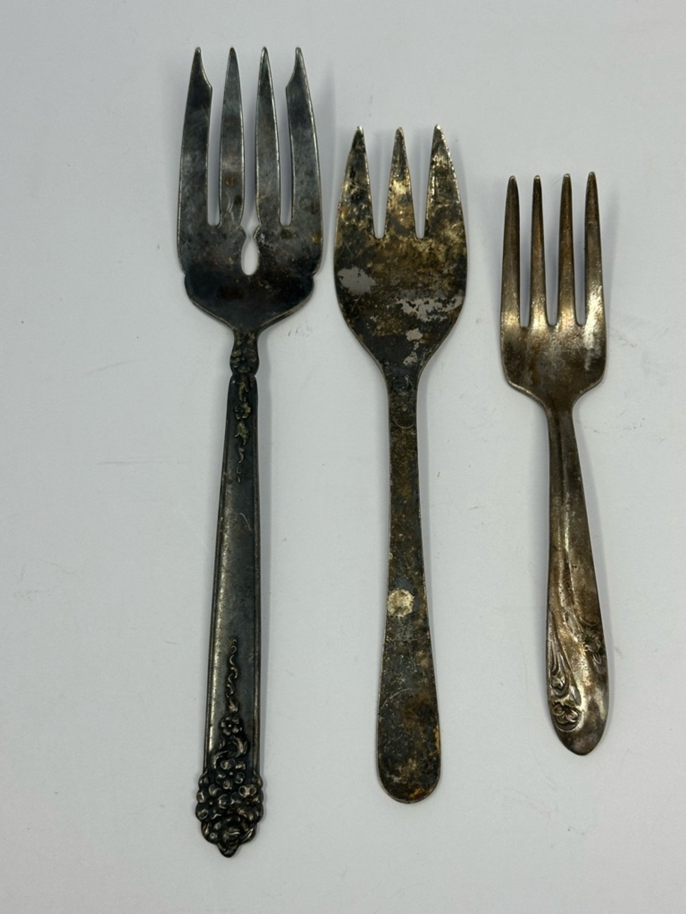 Vintage Lot Of 3 Silverplate Forks Flatware King Edwards And Italian Q1